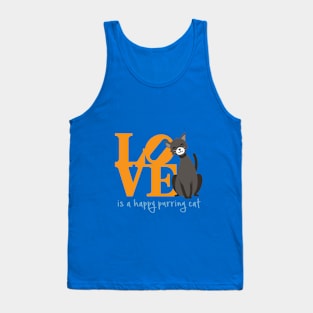 Love is a Happy Purring Cat Tank Top